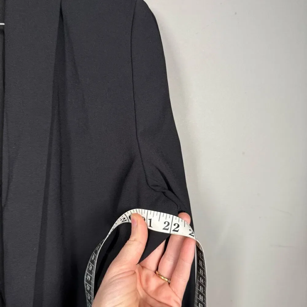 Halogen open front relaxed longline blazer black